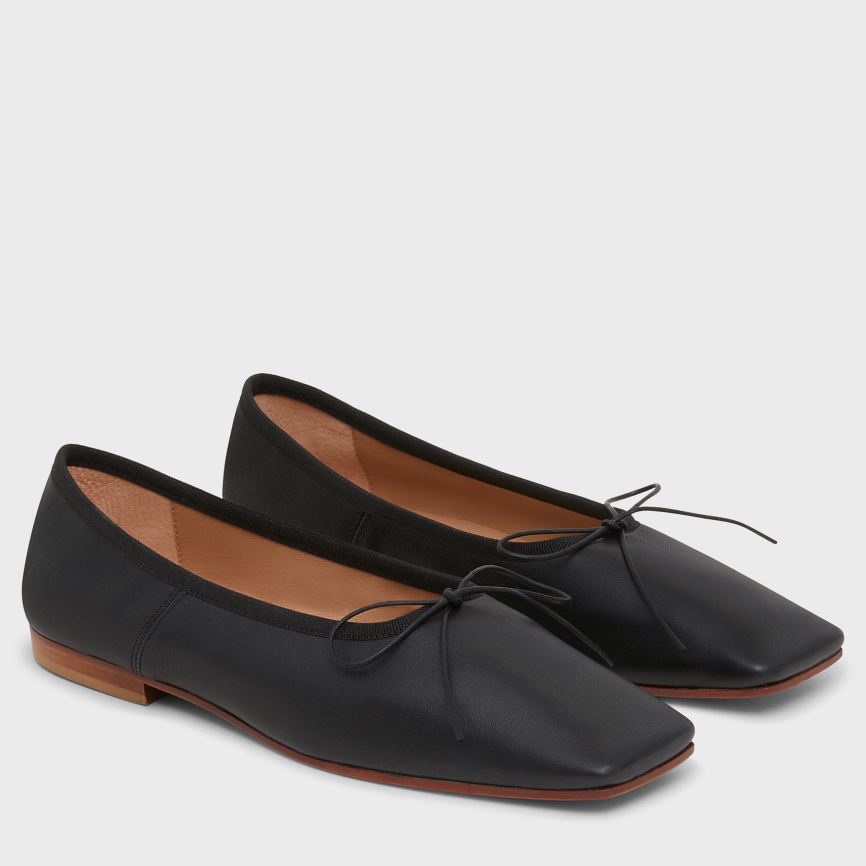 Women\'s Mansur Gavriel Square Toe Ballerina Ballet Flats Black | AU 628MEZ